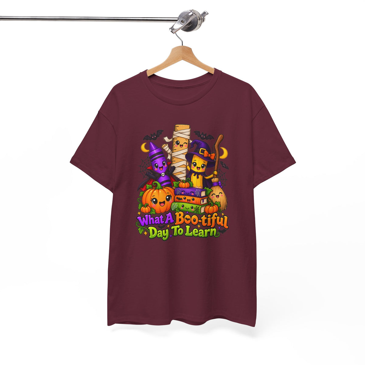 Halloween Teacher Tee — "What A Boo-tiful Day To Learn" Kids' Classroom Shirt