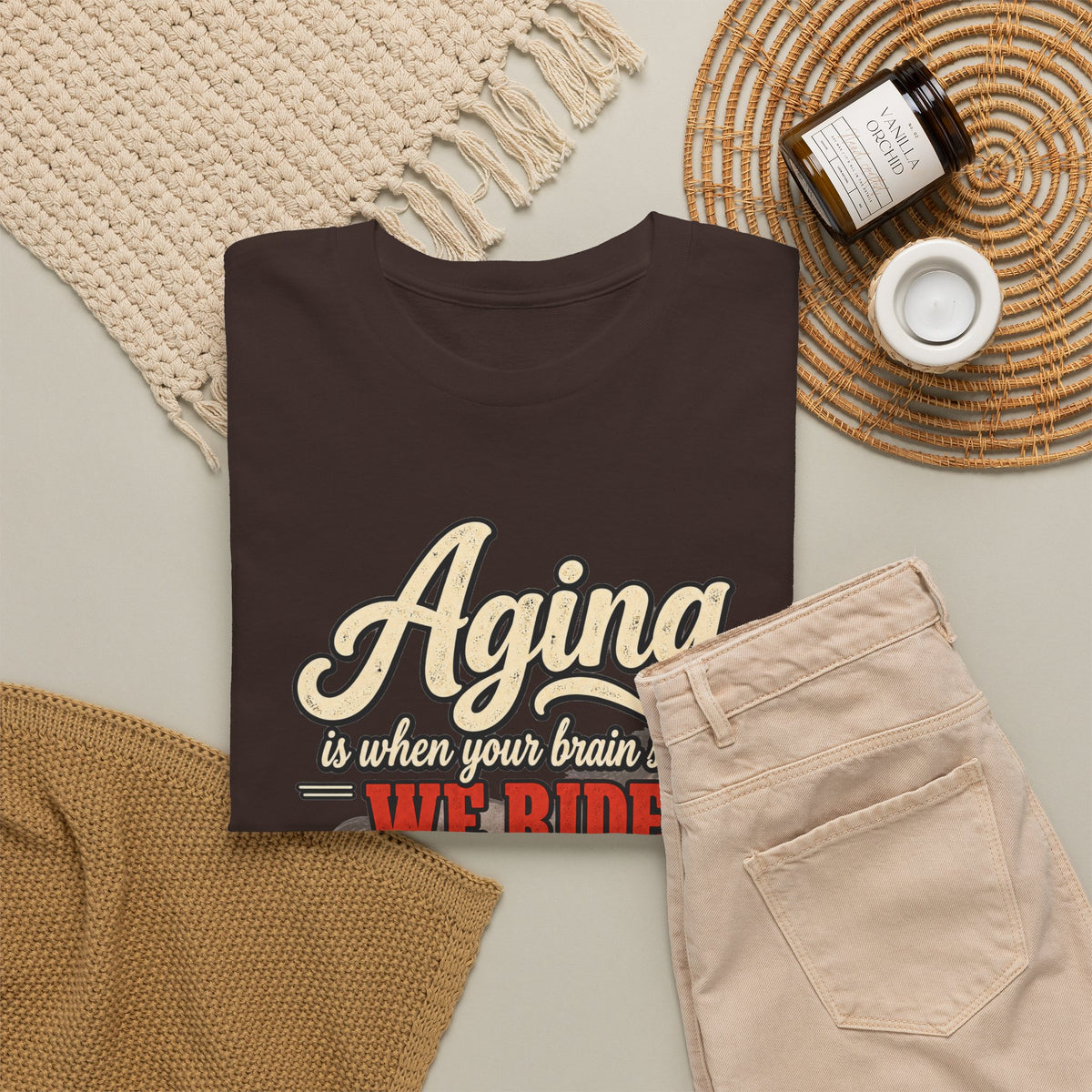 Aging: When Your Brain Says “We Ride at Dawn” Funny Graphic Tee