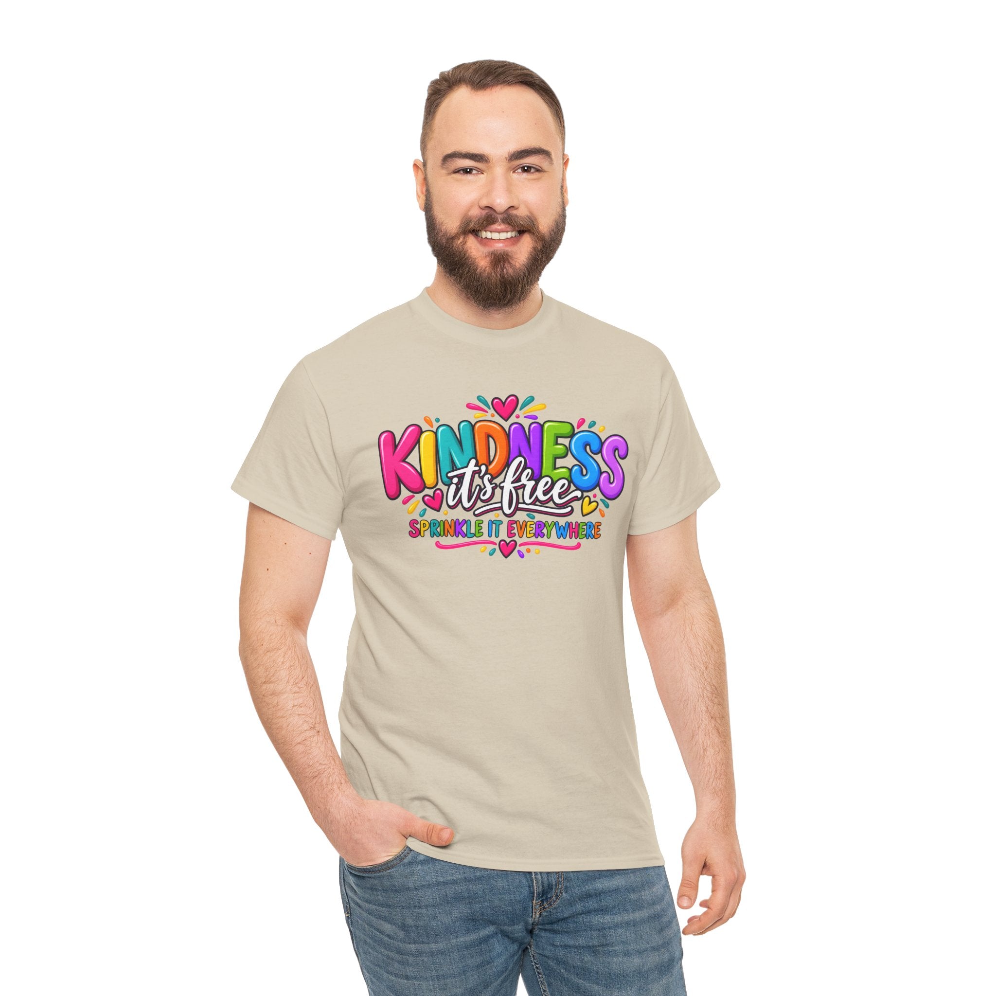 Kindness Is Free Rainbow Tee — Cute Positive Message T-Shirt