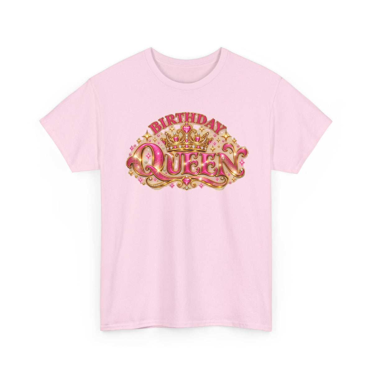 Birthday Queen Graphic T-Shirt | Pink & Gold Crown