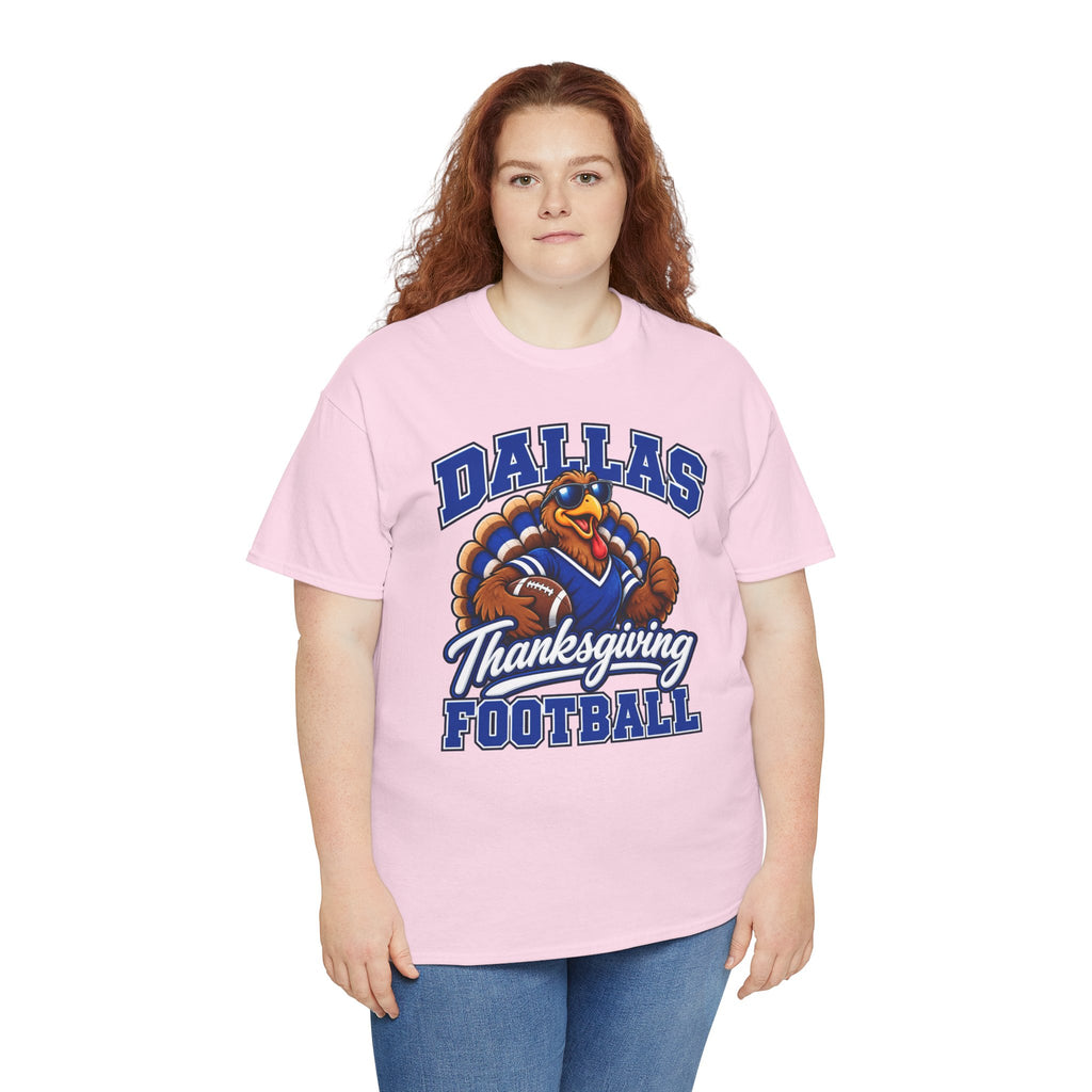 Dallas Thanksgiving Football T-Shirt — Turkey Mascot Game Day Tee