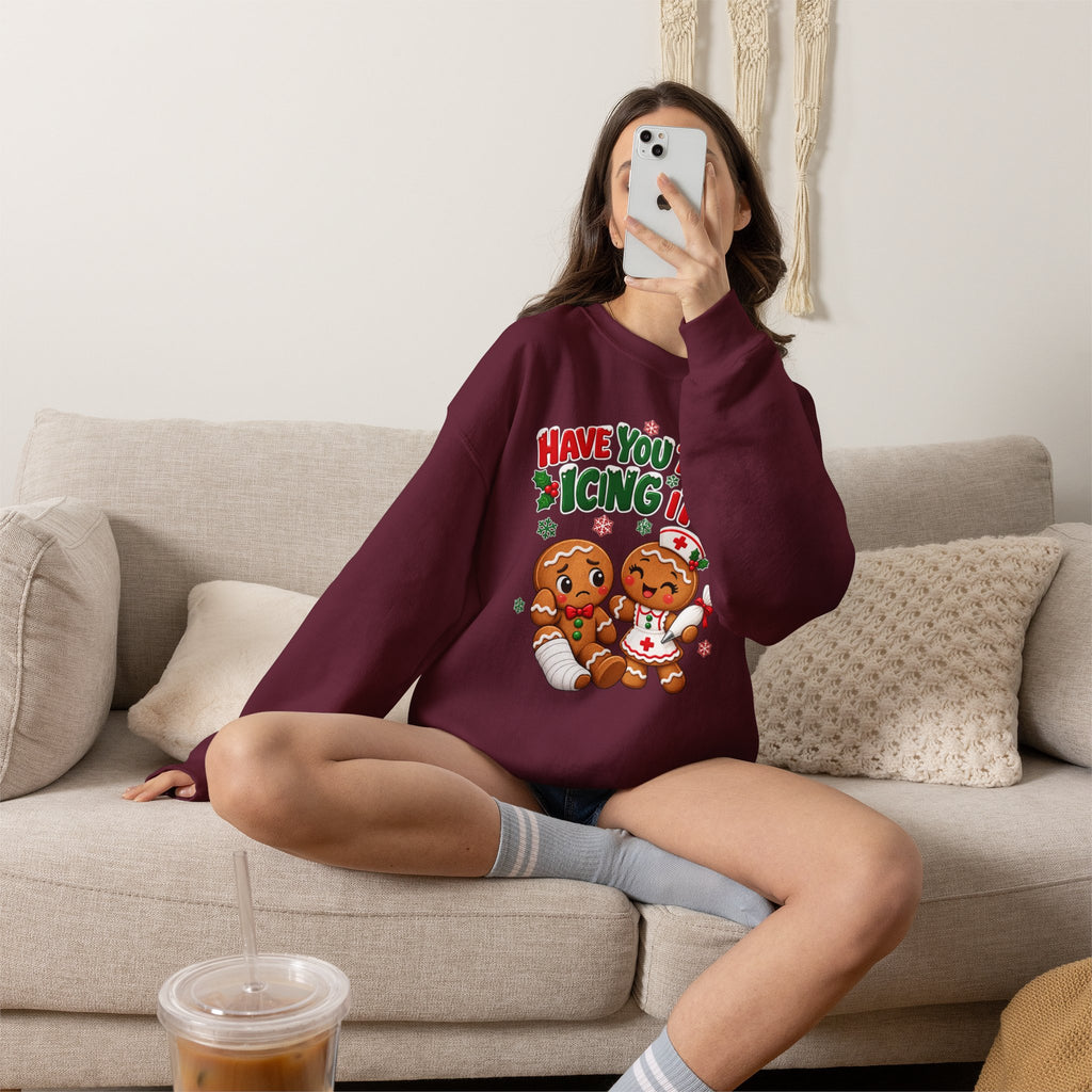 Have You Tried Icing It? Gingerbread Couple Christmas Sweatshirt
