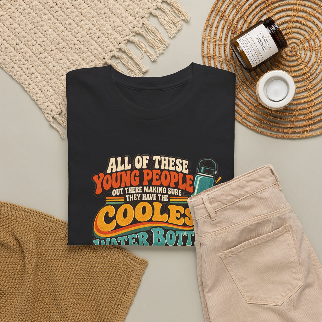 Retro 70s-80s Funny Water Bottle Tee — "Coolest Water Bottle" Graphic T-Shirt