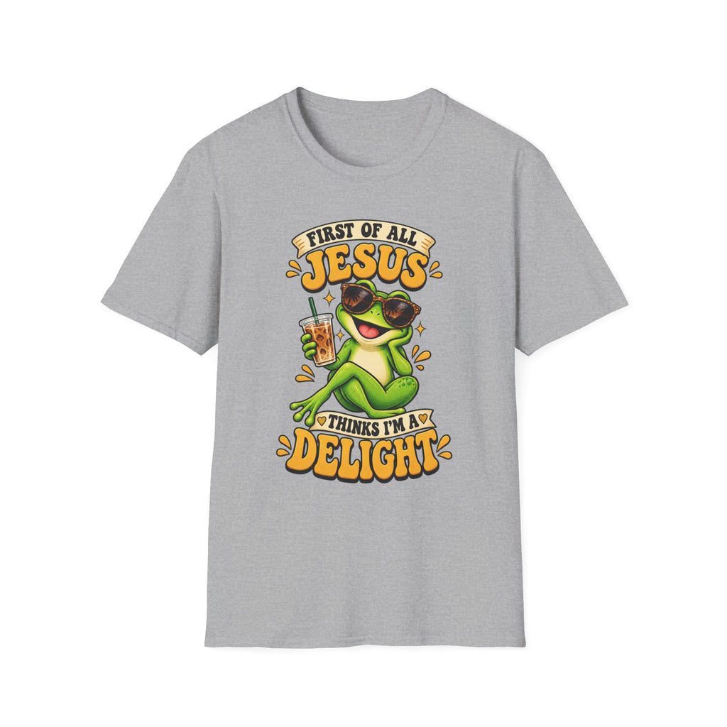 Jesus Frog T-Shirt — "First of All Jesus" Cute Frog Christian Tee