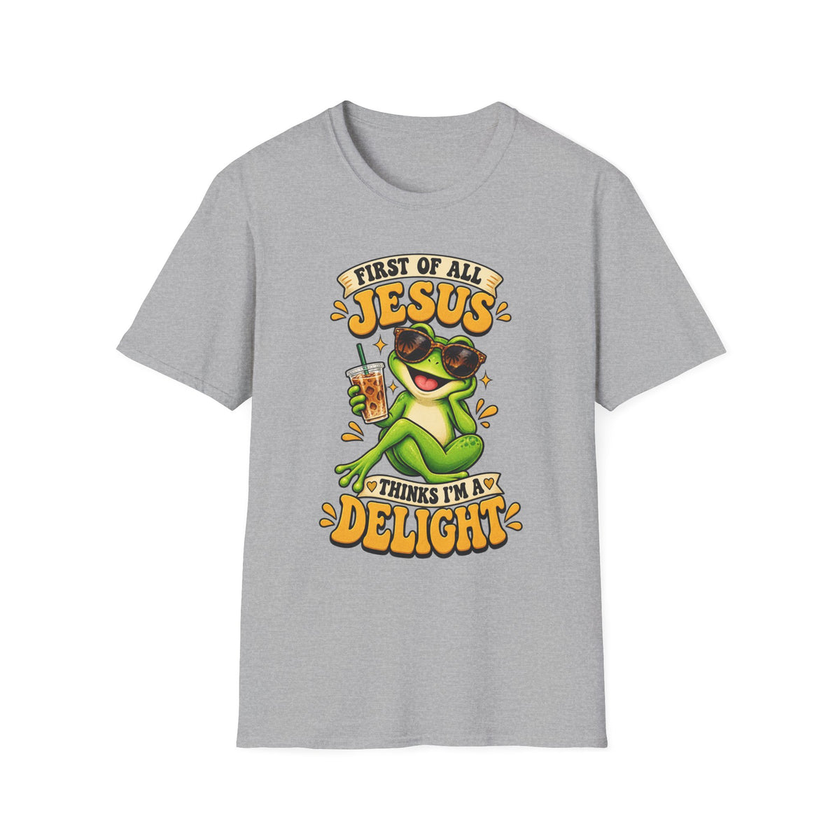 Jesus Frog T-Shirt — "First of All Jesus" Cute Frog Christian Tee