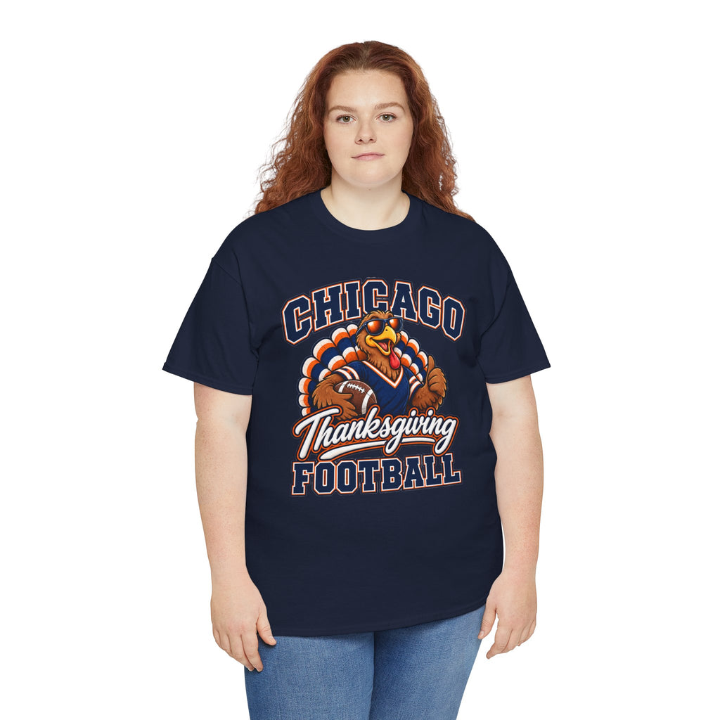 Chicago Thanksgiving Football T-Shirt — Turkey Mascot Game Day Tee