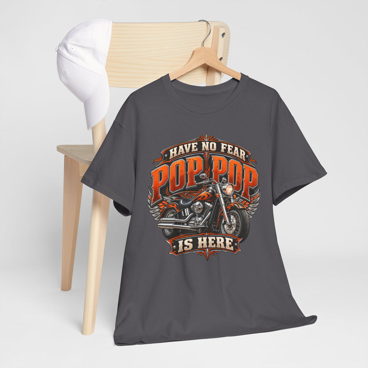 Pop Pop Is Here Motorcycle Dad T-Shirt