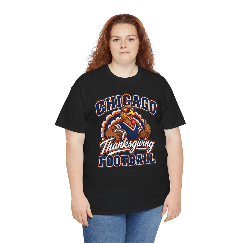 Chicago Thanksgiving Football T-Shirt — Turkey Mascot Game Day Tee