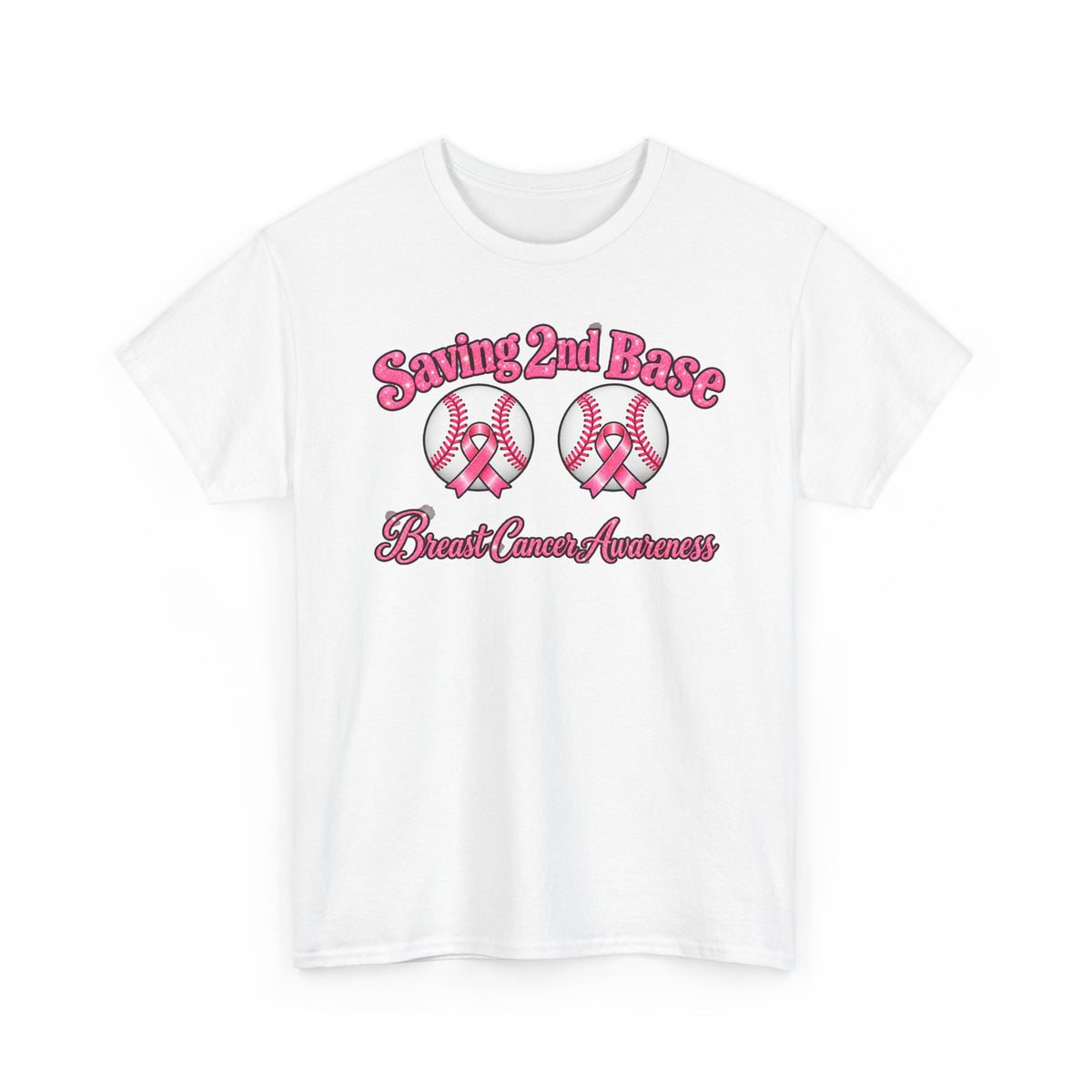 Saving 2nd Base Breast Cancer Awareness T-Shirt