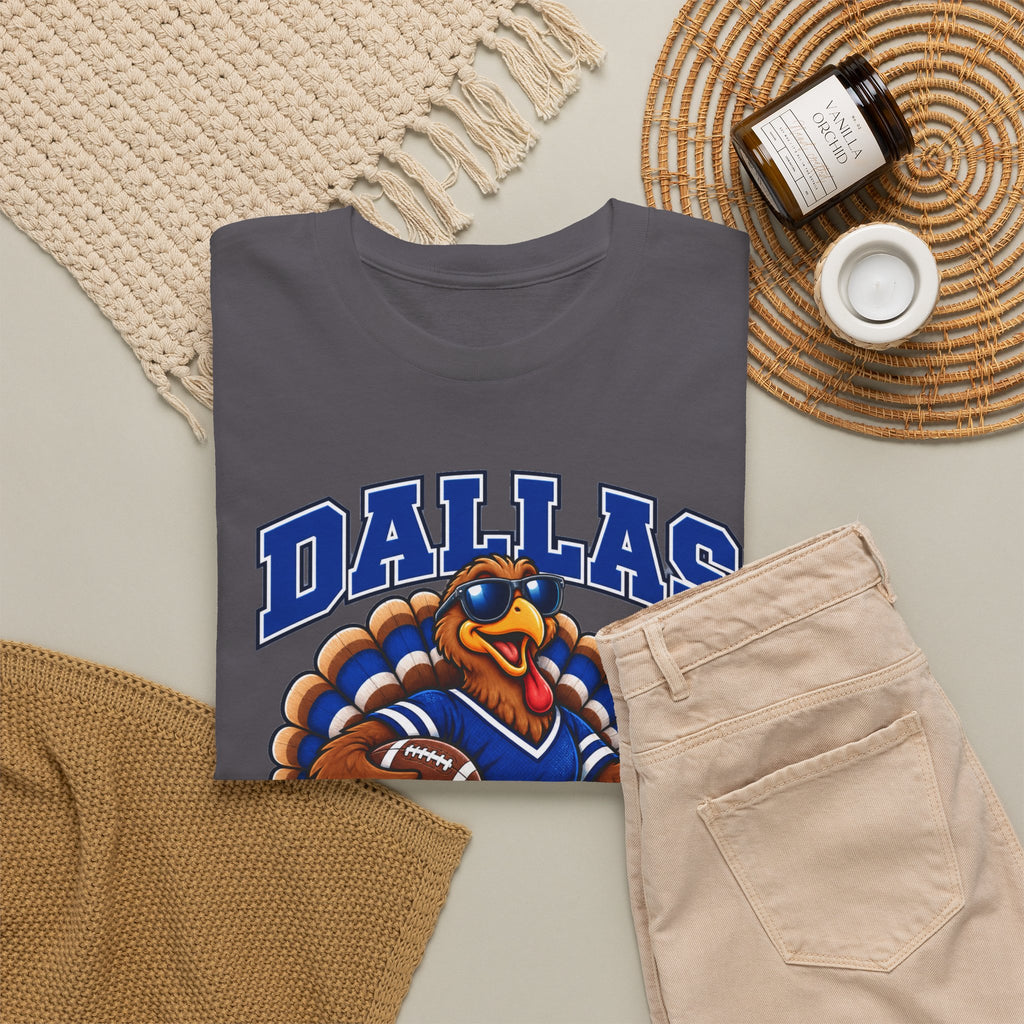 Dallas Thanksgiving Football T-Shirt — Turkey Mascot Game Day Tee
