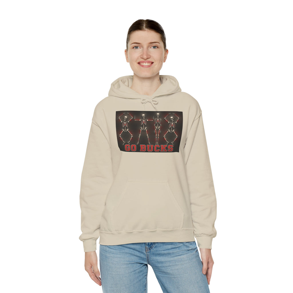 Go Bucks Hoodie — Vintage Red Deer Antlers Graphic Hooded Sweatshirt
