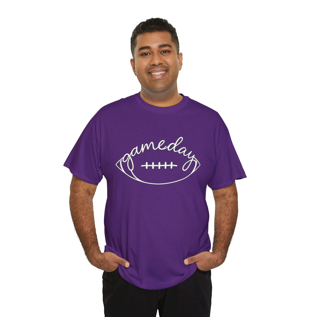 Gameday Football Tee — 'gameday' Script Football Graphic T-Shirt