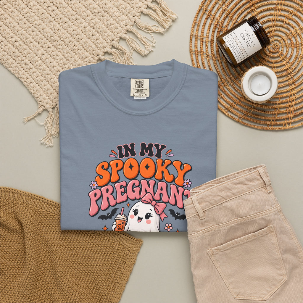 Pregnant Halloween T-Shirt — "In My Spooky Pregnant Era" Cute Ghost Maternity Tee