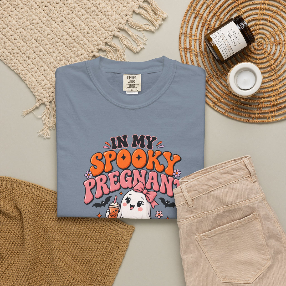 Pregnant Halloween T-Shirt — "In My Spooky Pregnant Era" Cute Ghost Maternity Tee
