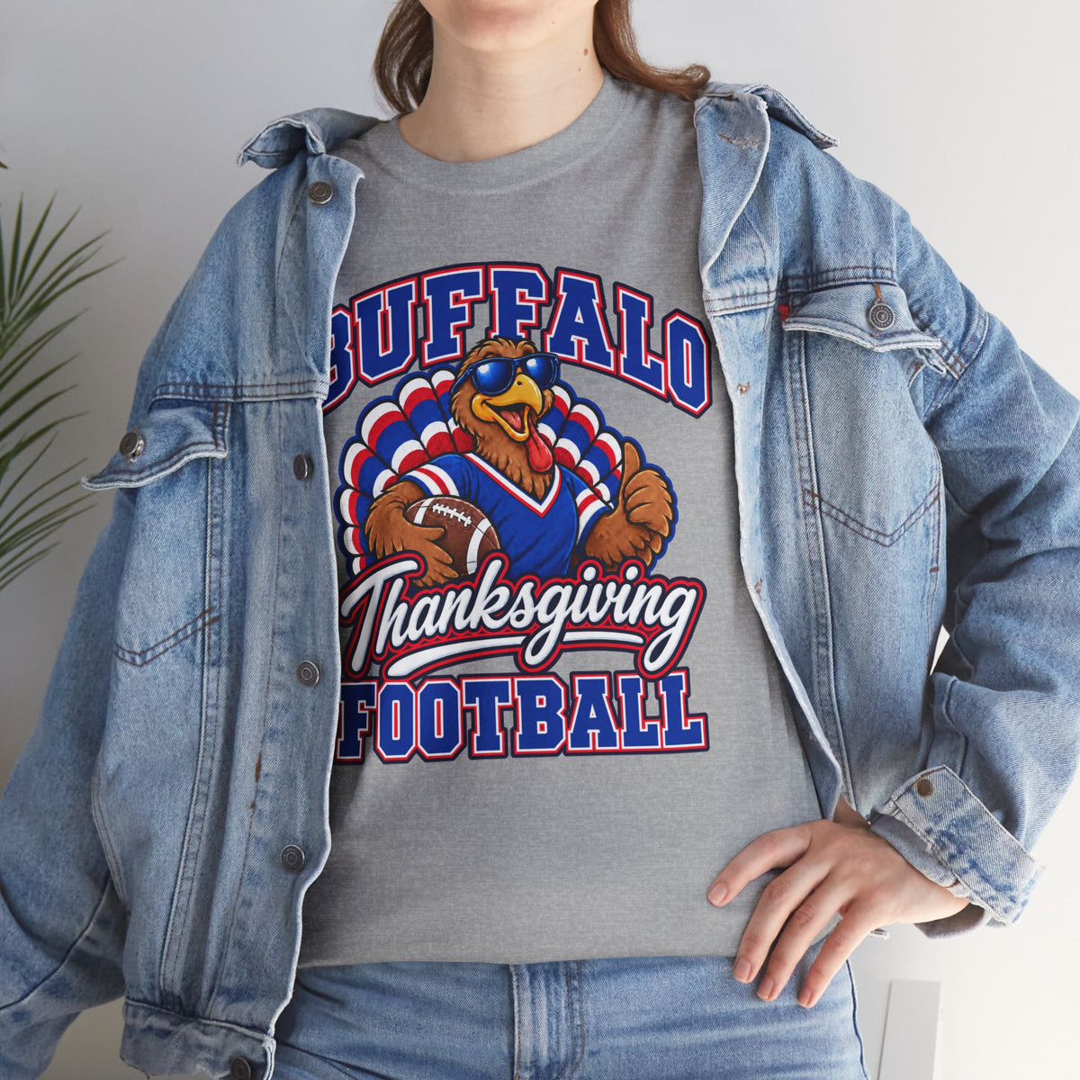 Buffalo Thanksgiving Football T-Shirt — Turkey Mascot Game Day Tee