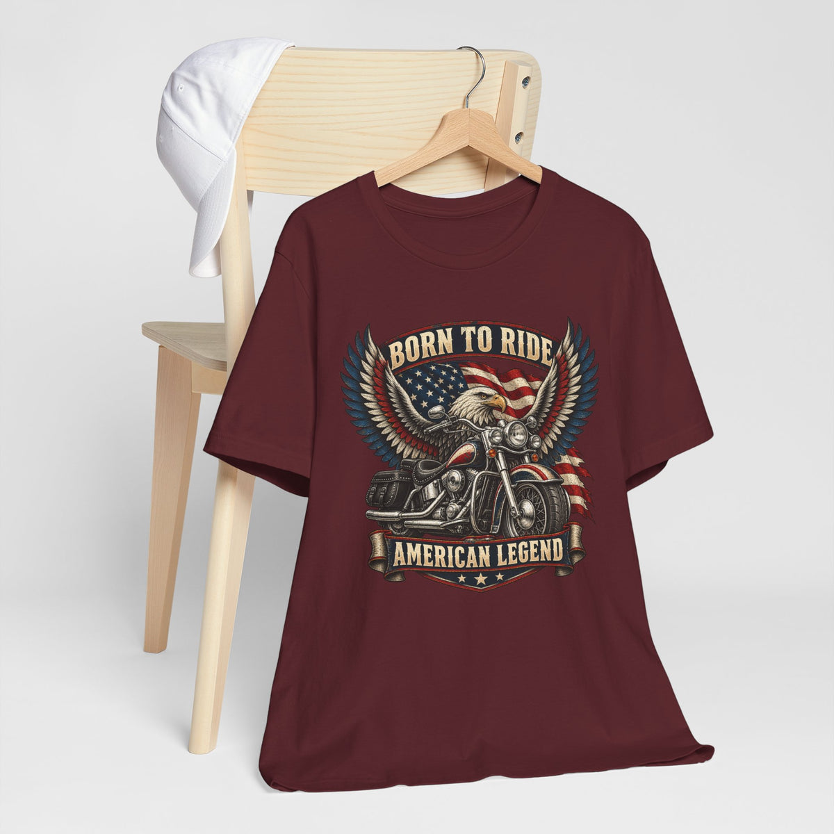 Born to Ride Eagle Motorcycle Tee — American Legend Patriotic T-Shirt