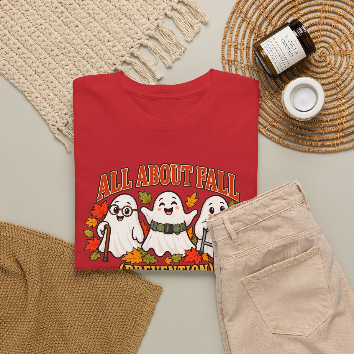 All About Fall (Prevention) Ghost Tee — Cute Halloween Autumn T-Shirt