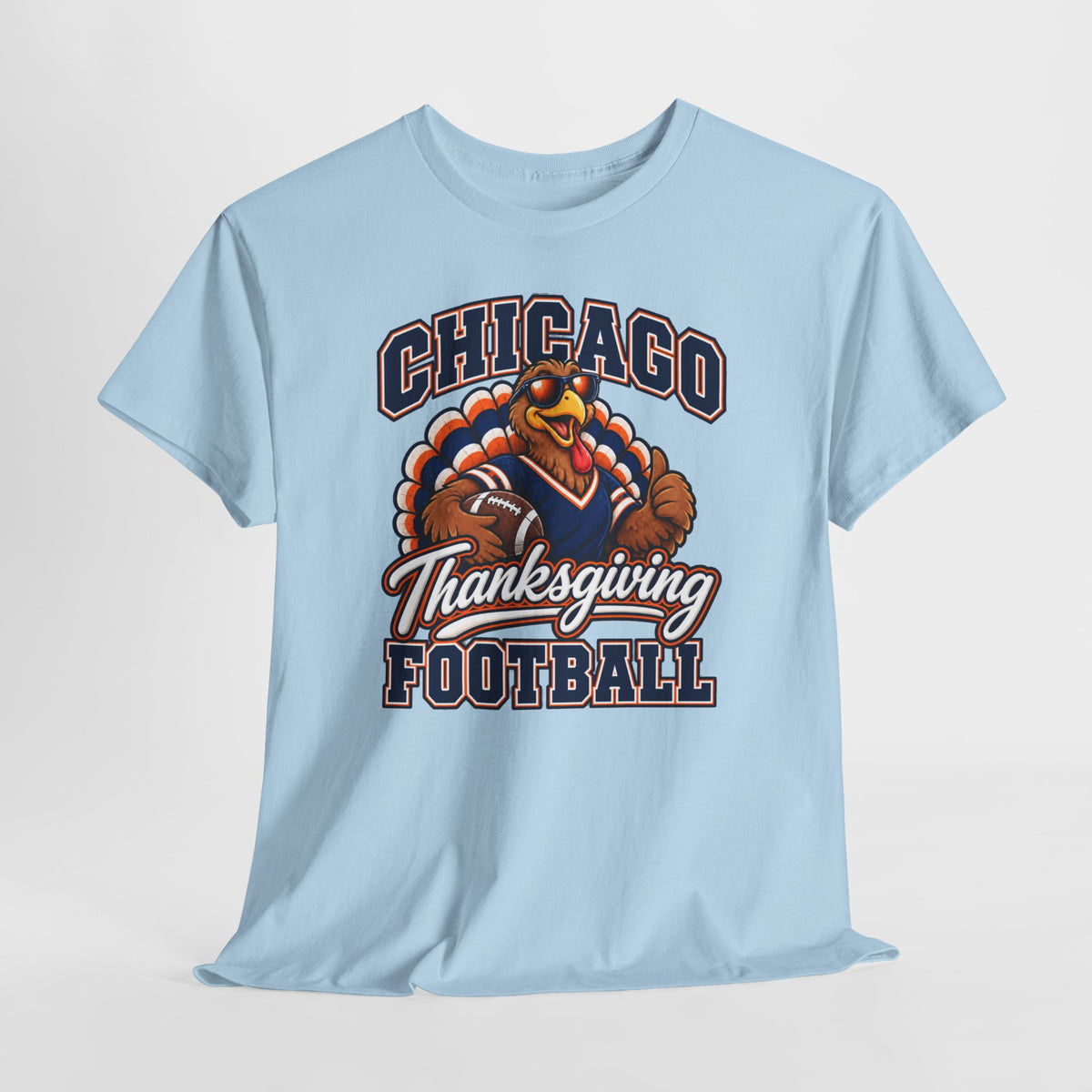 Chicago Thanksgiving Football T-Shirt — Turkey Mascot Game Day Tee