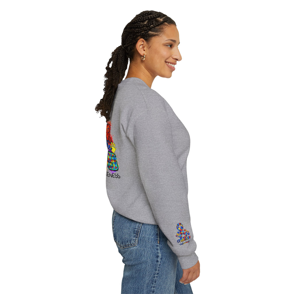Autism Awareness Crewneck Sweatshirt — Color Outside the Lines Design