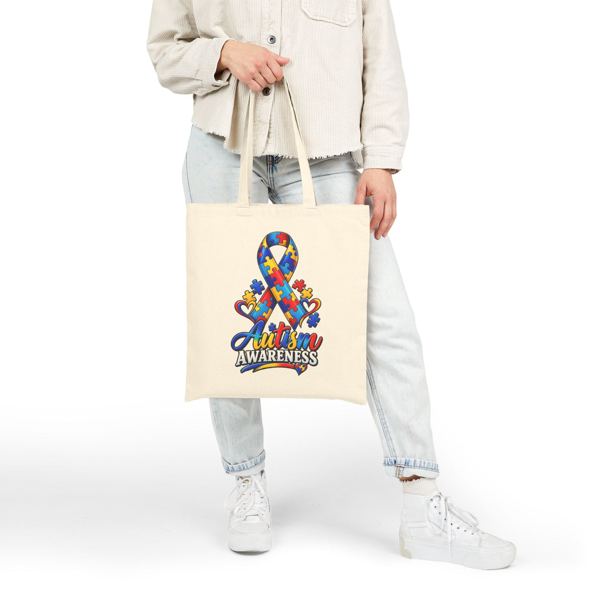 Eco Canvas Tote — Colorful Floral Buddha Design