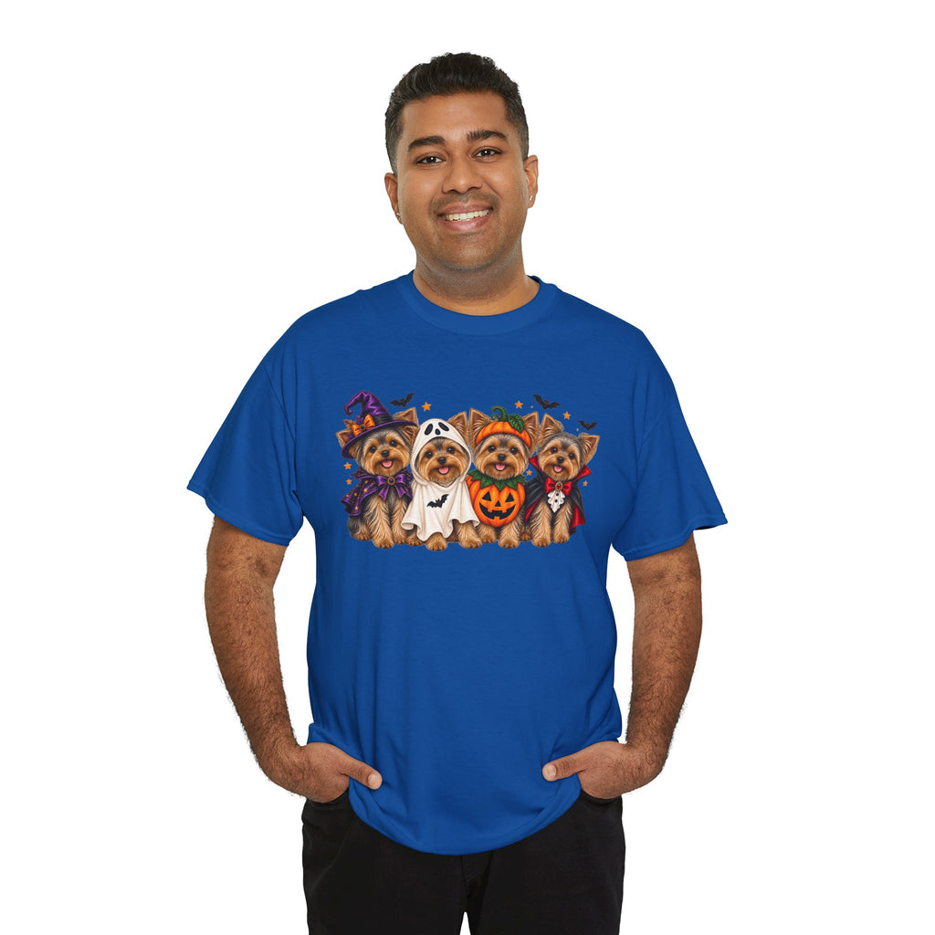 Halloween Yorkie T-Shirt — Cute Yorkies in Costumes (Pumpkin, Ghost, Witch, Vampire)