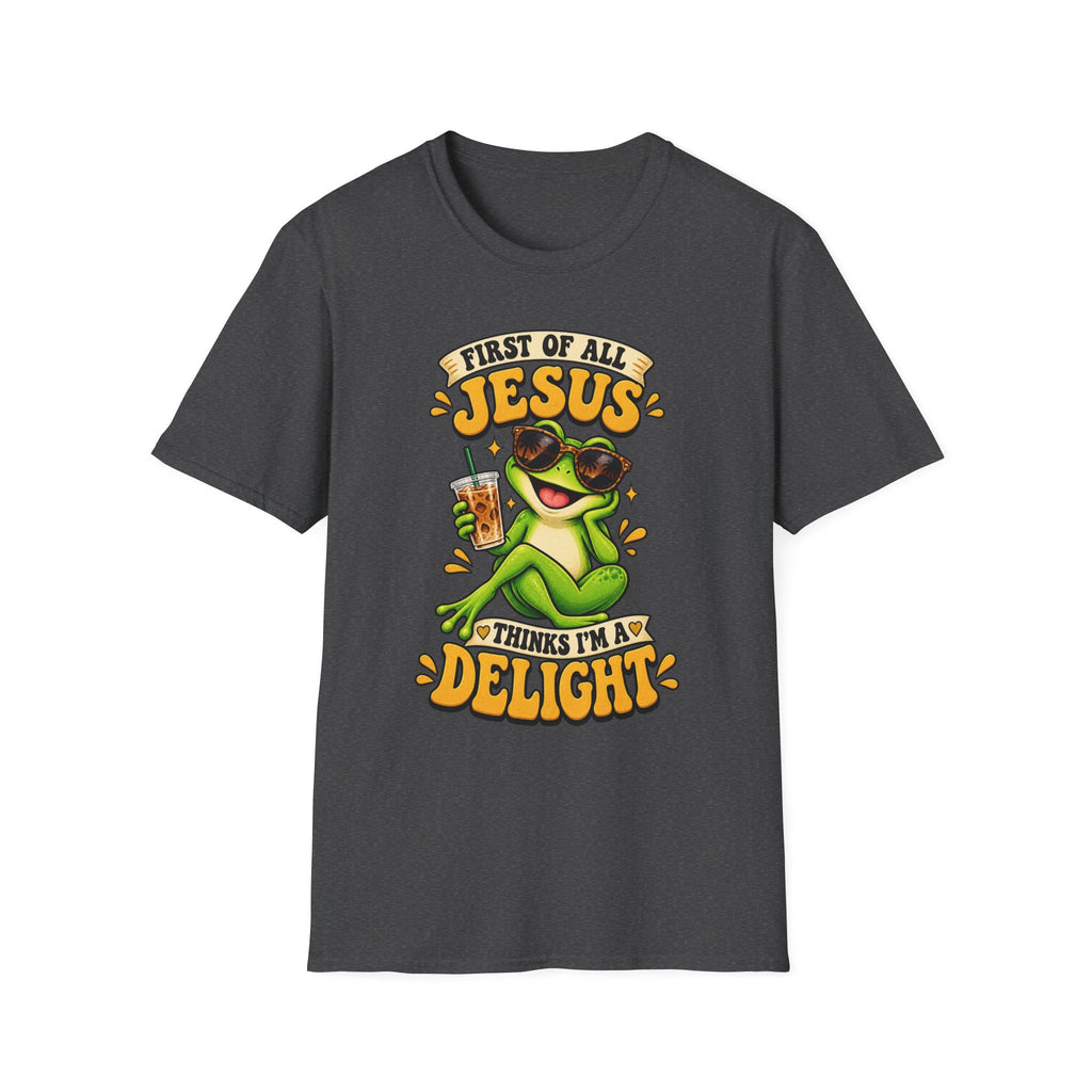 Jesus Frog T-Shirt — "First of All Jesus" Cute Frog Christian Tee