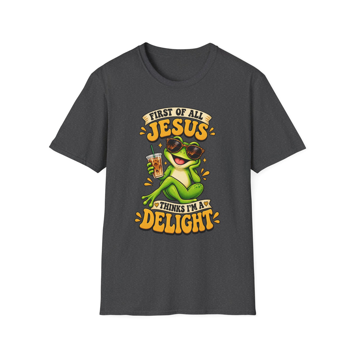 Jesus Frog T-Shirt — "First of All Jesus" Cute Frog Christian Tee