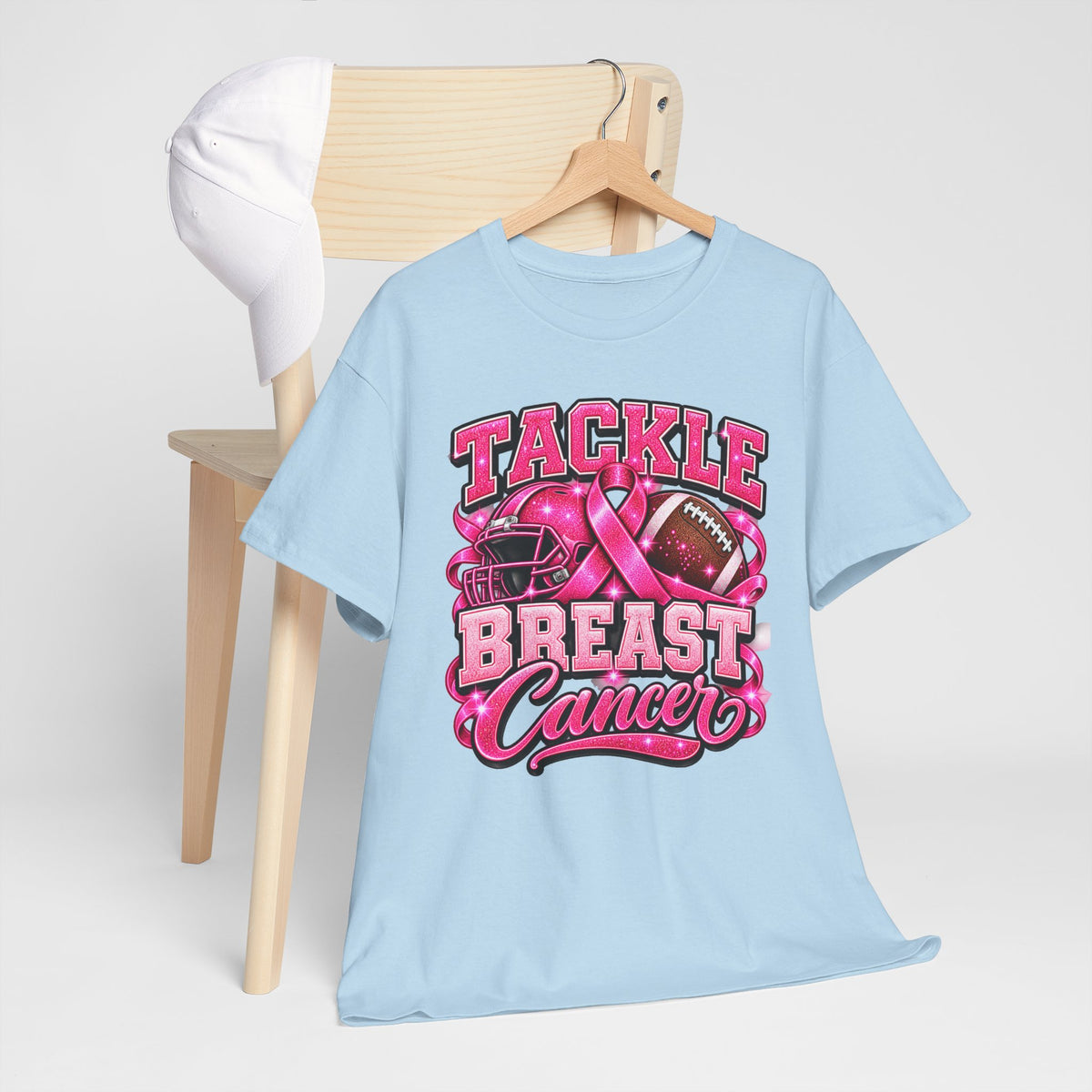 T-Shirt — "Tackle Breast Cancer" Pink Football Awareness Tee
