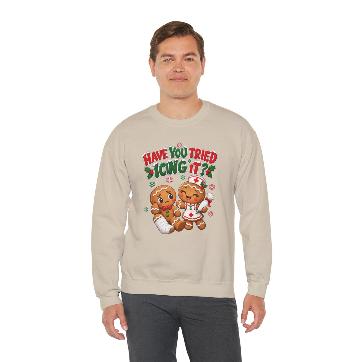Have You Tried Icing It? Gingerbread Couple Christmas Sweatshirt