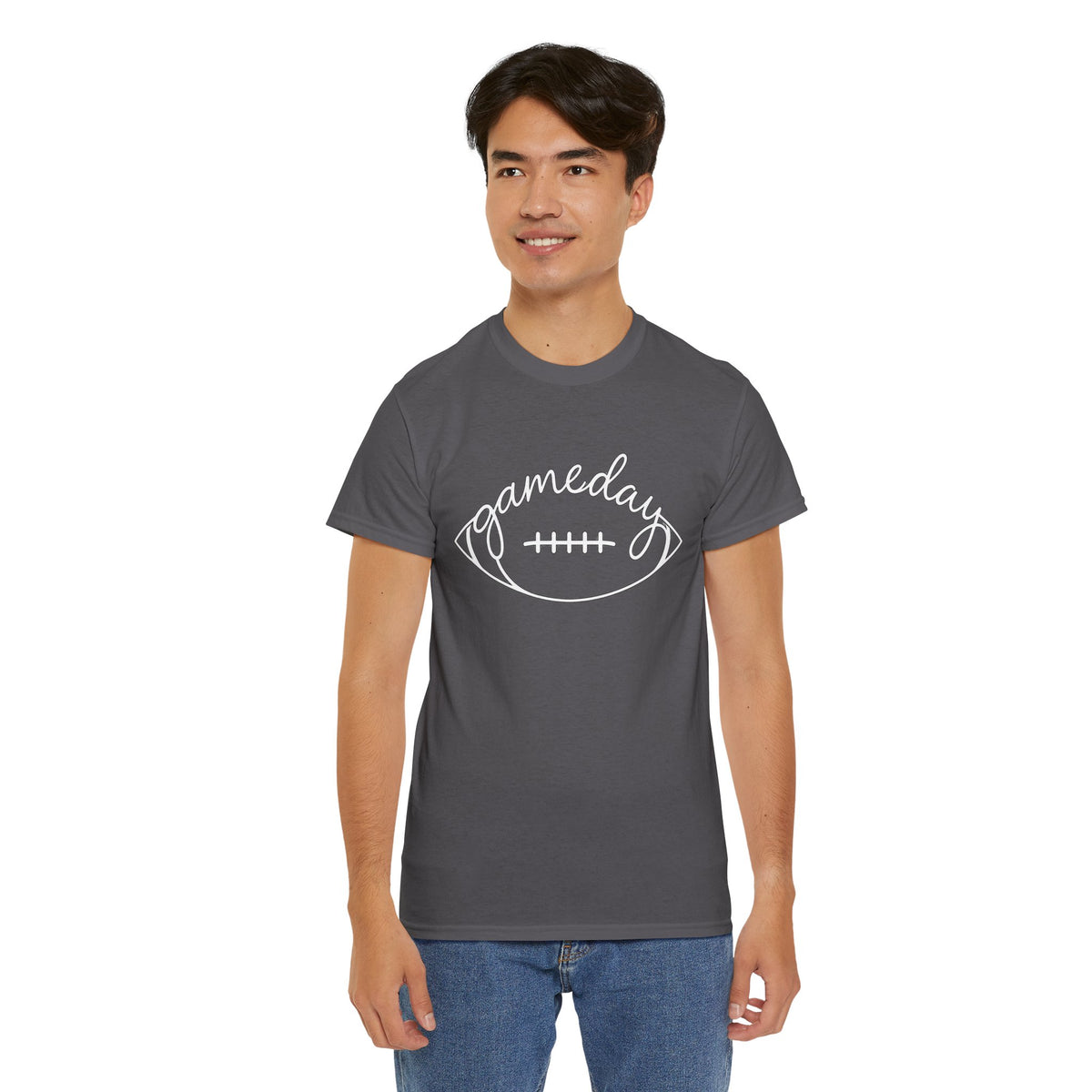 Gameday Football Tee — 'gameday' Script Football Graphic T-Shirt