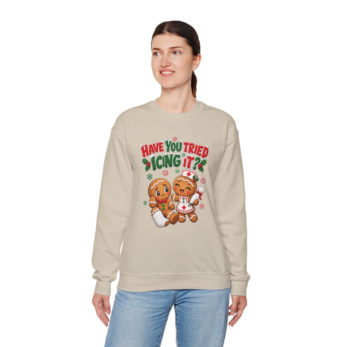Have You Tried Icing It? Gingerbread Couple Christmas Sweatshirt