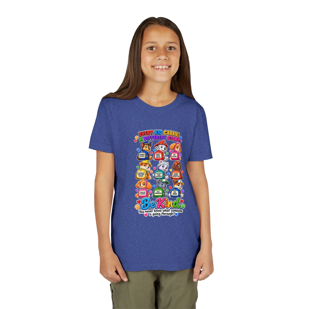 Be Kind Youth Short Sleeve Tee – Colorful Cartoon Character Shirt