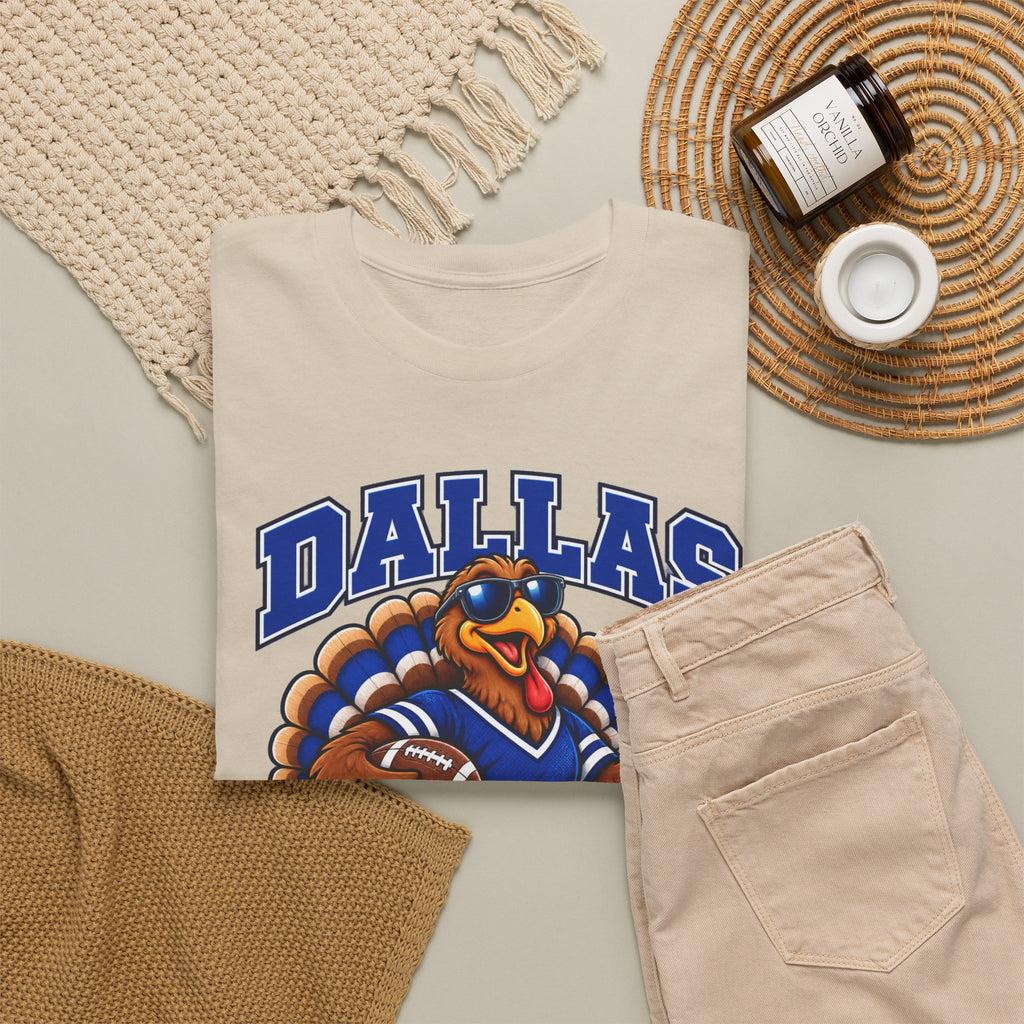 Dallas Thanksgiving Football T-Shirt — Turkey Mascot Game Day Tee
