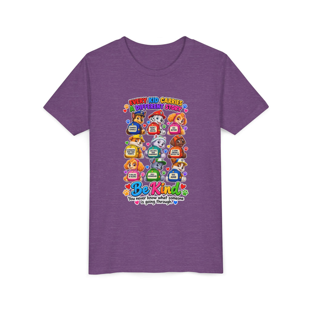 Be Kind Youth Short Sleeve Tee – Colorful Cartoon Character Shirt