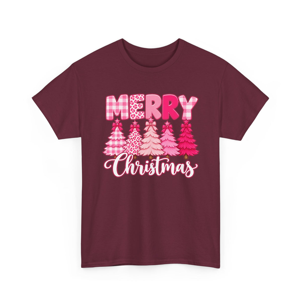 Merry Christmas Pink Christmas Tree T-Shirt