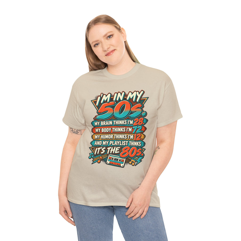 Retro 50s Birthday T‑Shirt — "I'm in My 50s" 80s Playlist Cassette Tee