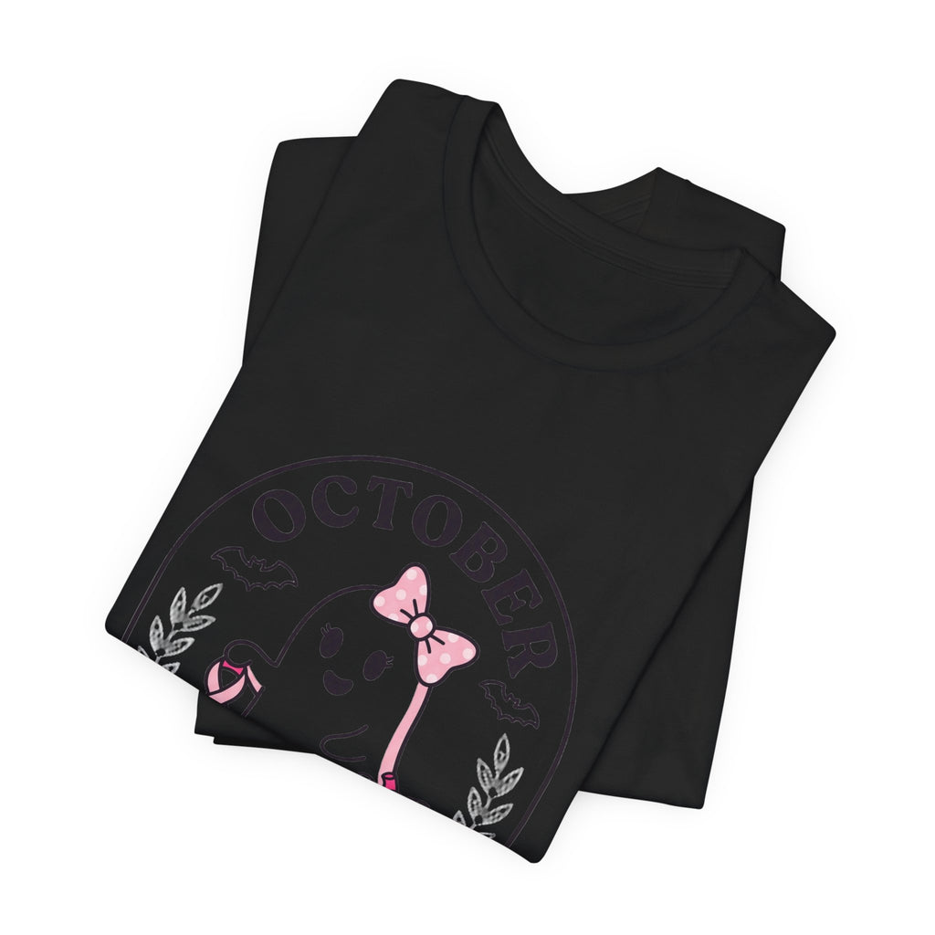 October Pink Boo Crew Tee — Breast Cancer Awareness Ghost T-Shirt