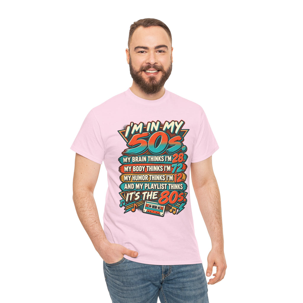 Retro 50s Birthday T‑Shirt — "I'm in My 50s" 80s Playlist Cassette Tee