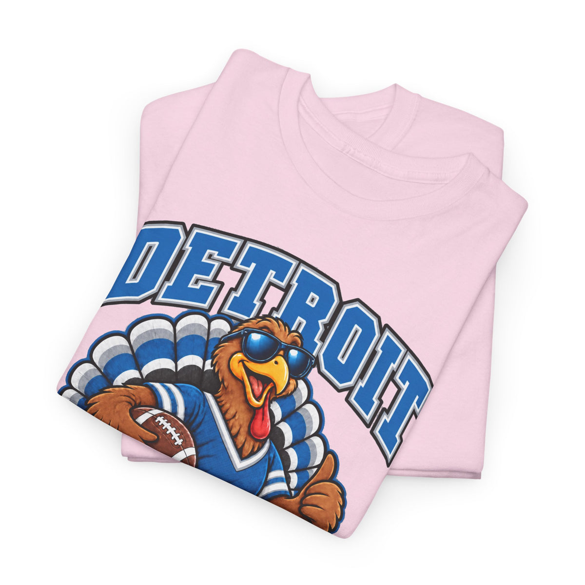 Detroit Thanksgiving Football Tee — Turkey Mascot Game Day Shirt