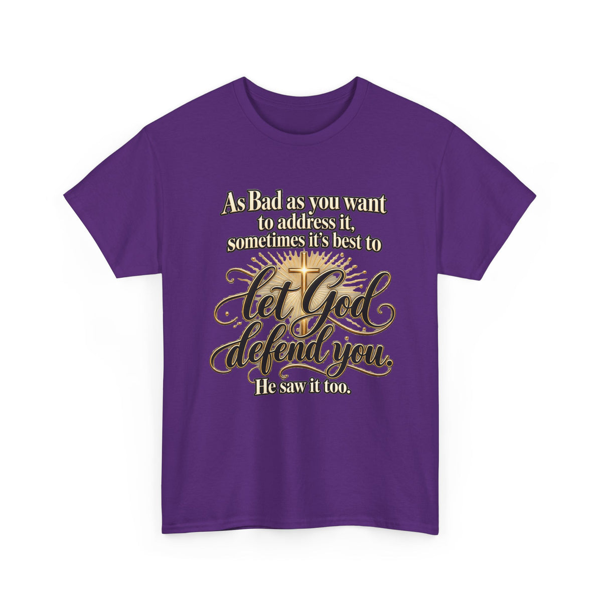 Let God Defend You Inspirational Christian T-Shirt