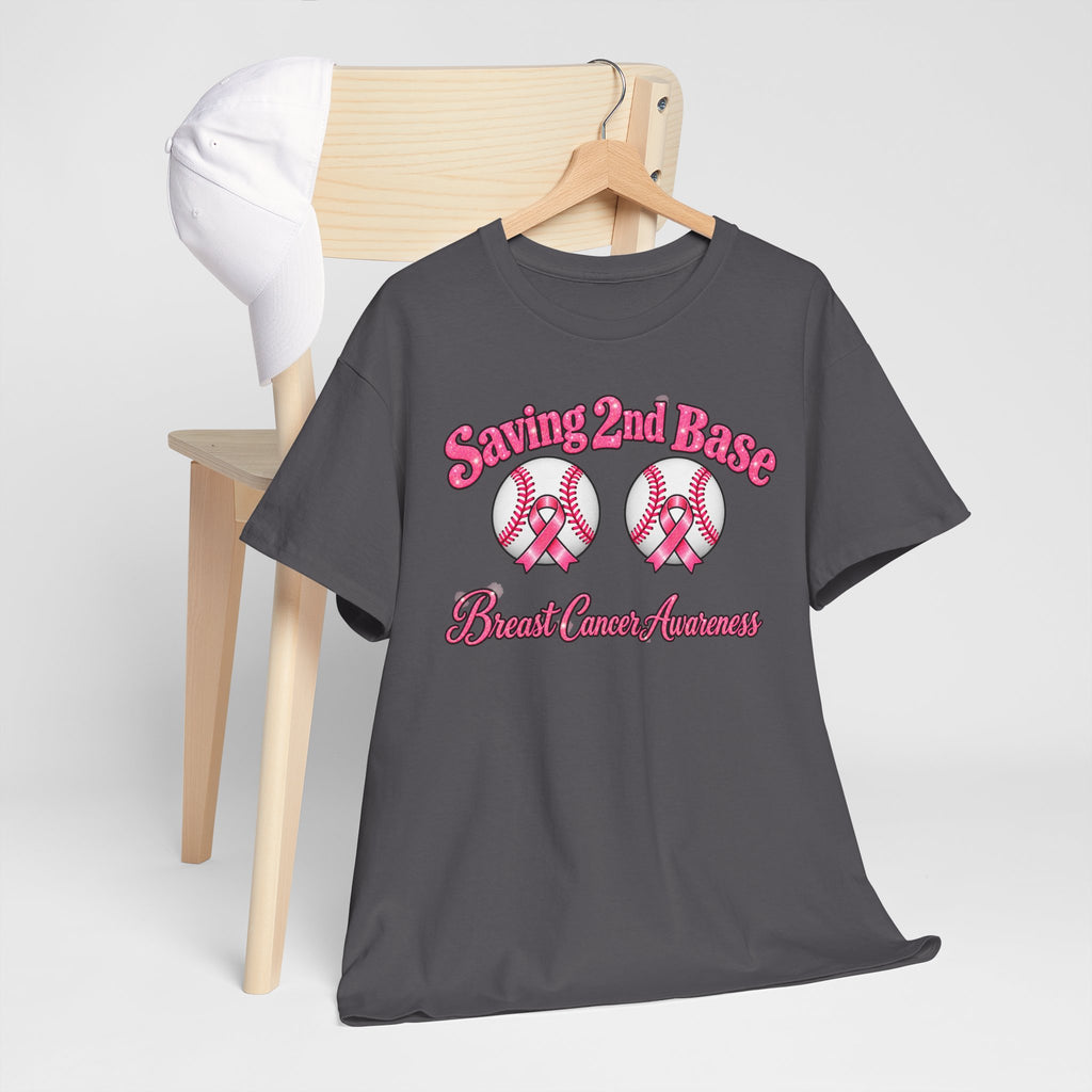 Saving 2nd Base Breast Cancer Awareness T-Shirt