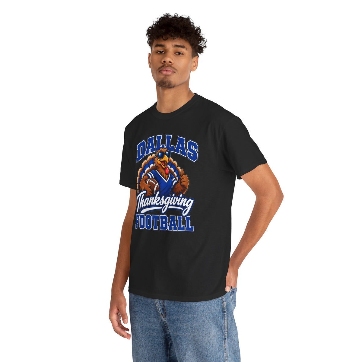 Dallas Thanksgiving Football T-Shirt — Turkey Mascot Game Day Tee
