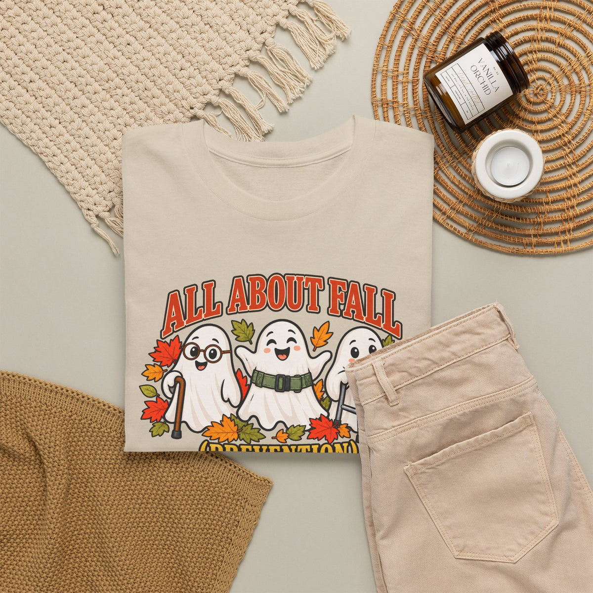 All About Fall (Prevention) Ghost Tee — Cute Halloween Autumn T-Shirt