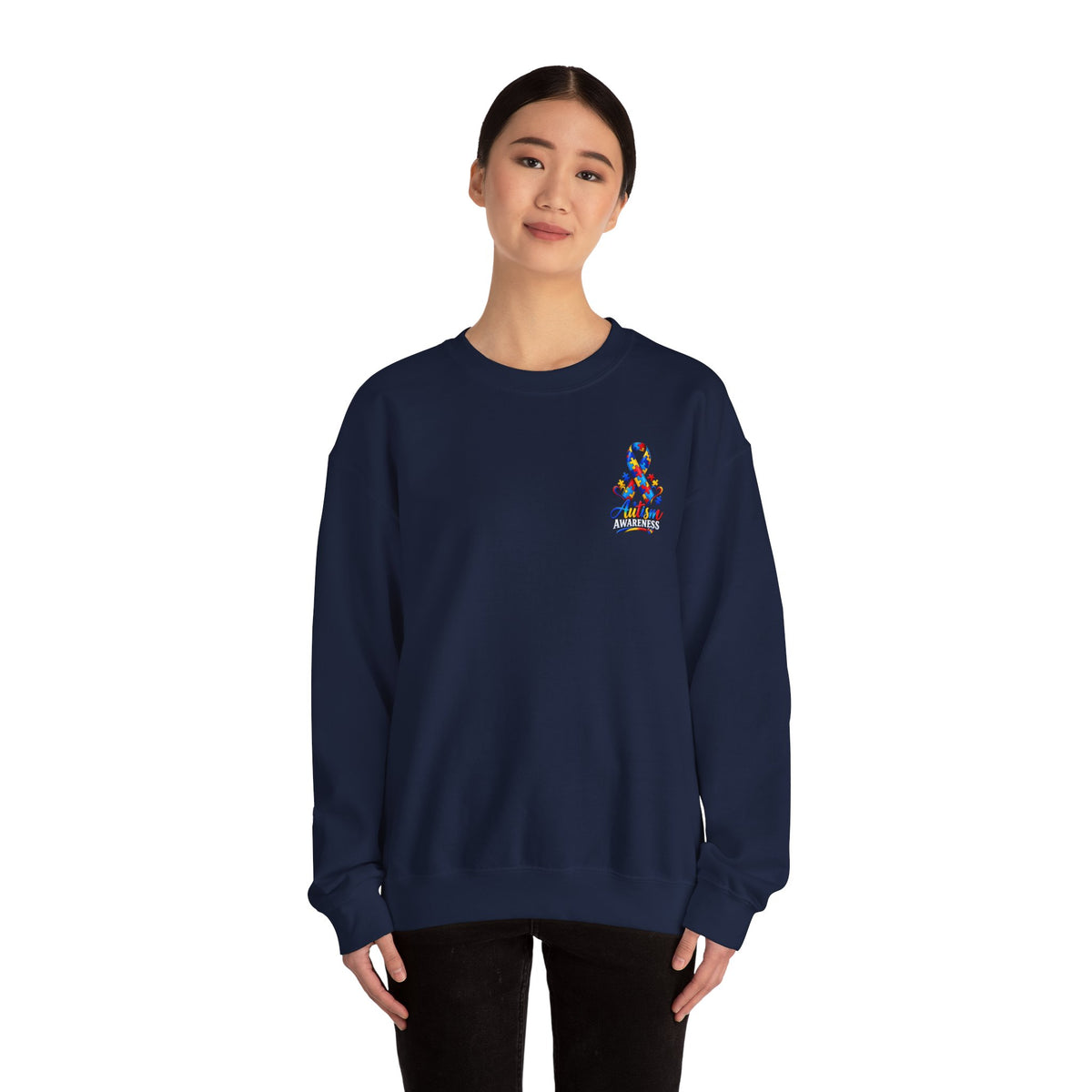 Autism Awareness Ribbon Crewneck Sweatshirt