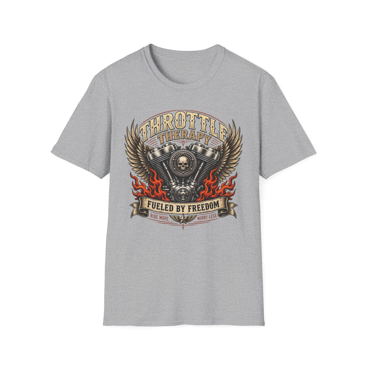 Throttle Therapy Motorcycle T‑Shirt — Fueled by Freedom Riding Tee