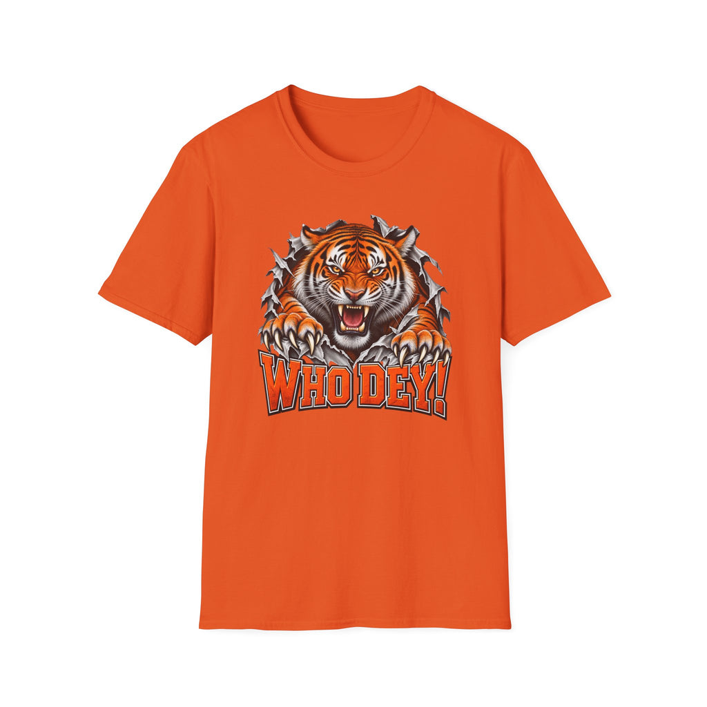 Tiger Graphic T-Shirt — "Who Dey!" Fierce Roaring Design