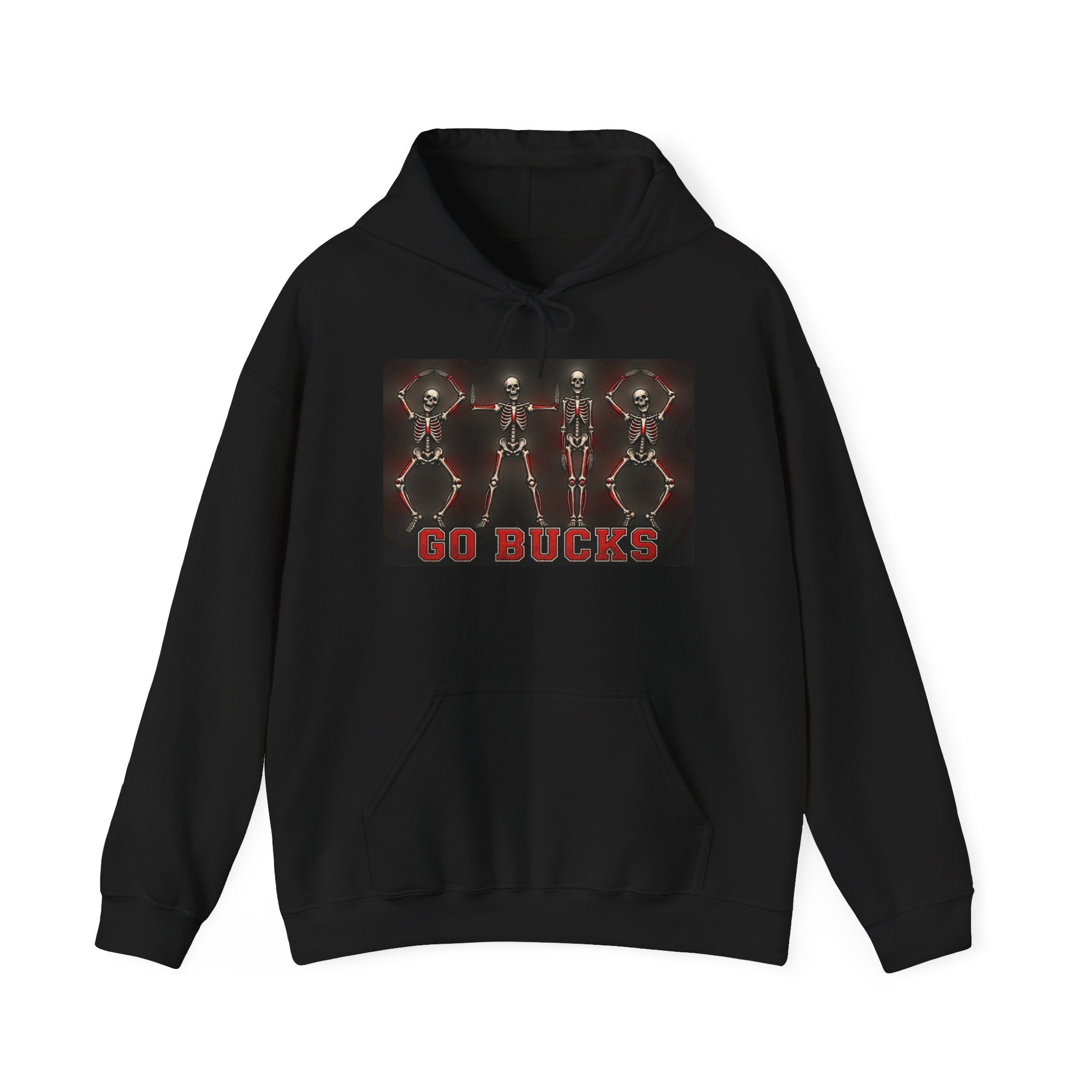 Go Bucks Hoodie — Vintage Red Deer Antlers Graphic Hooded Sweatshirt
