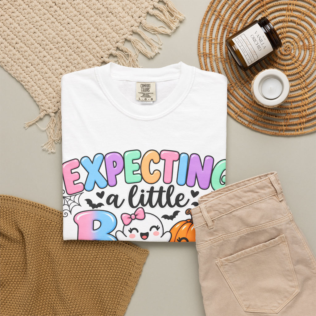 Expecting a Little Boo Maternity T-Shirt — Cute Halloween Pregnancy Tee