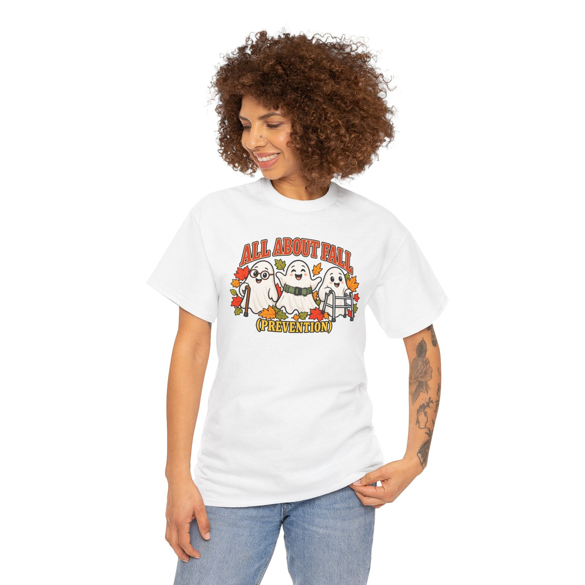 All About Fall (Prevention) Ghost Tee — Cute Halloween Autumn T-Shirt