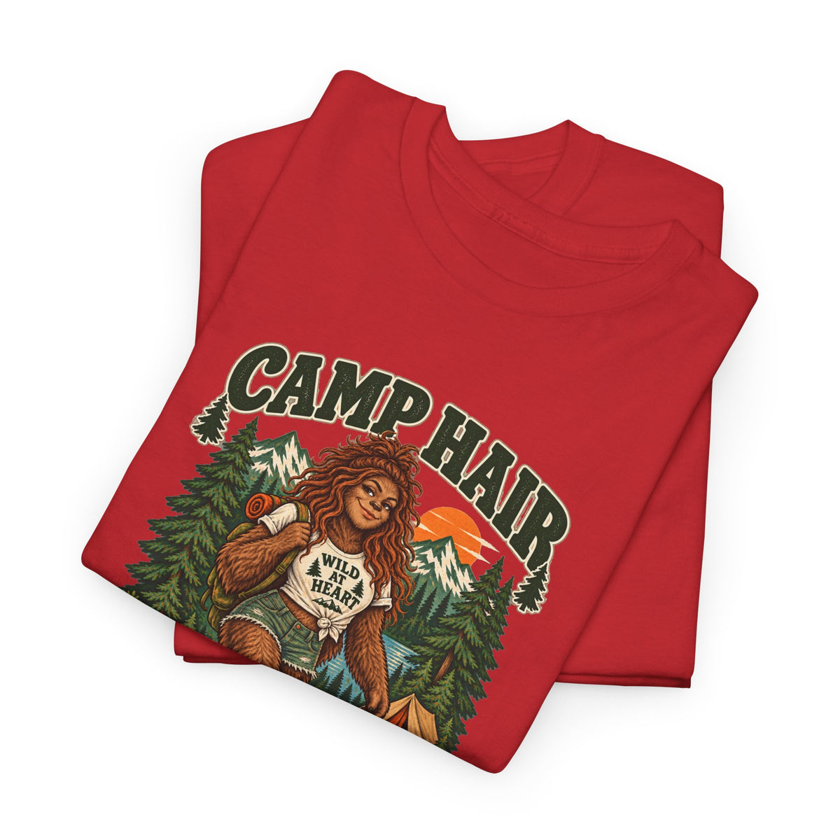 Camp Hair Don't Care T-Shirt — Retro Camping Graphic Tee